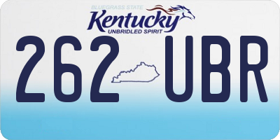 KY license plate 262UBR