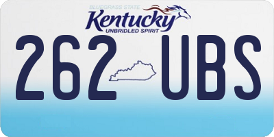KY license plate 262UBS