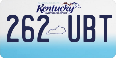 KY license plate 262UBT