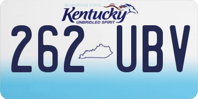 KY license plate 262UBV