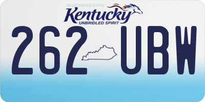 KY license plate 262UBW