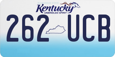 KY license plate 262UCB