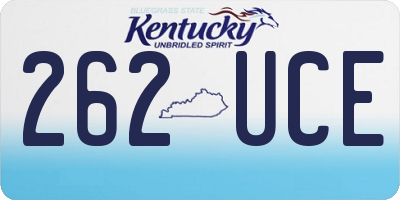 KY license plate 262UCE