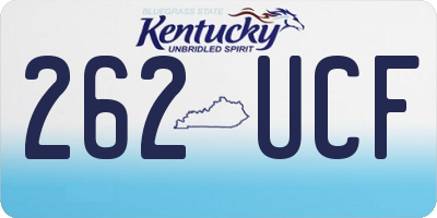 KY license plate 262UCF