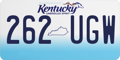 KY license plate 262UGW