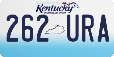 KY license plate 262URA