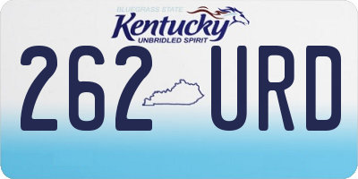 KY license plate 262URD