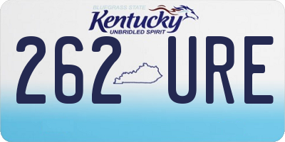KY license plate 262URE