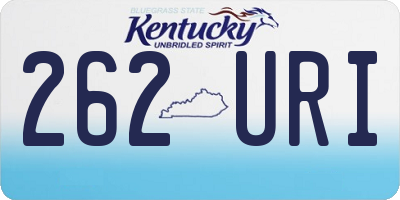 KY license plate 262URI