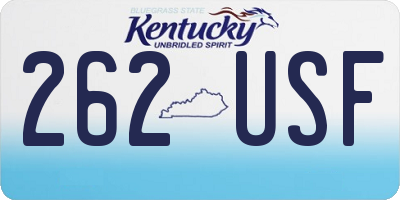 KY license plate 262USF