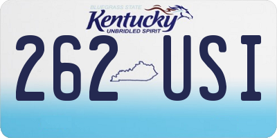 KY license plate 262USI