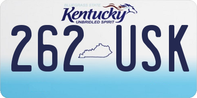 KY license plate 262USK