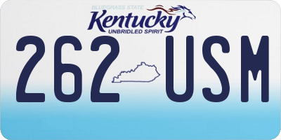 KY license plate 262USM