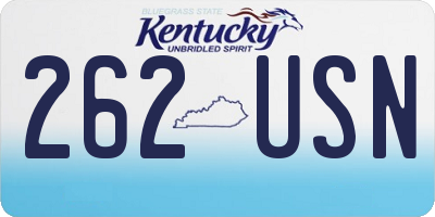 KY license plate 262USN
