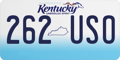 KY license plate 262USO