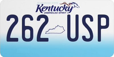 KY license plate 262USP