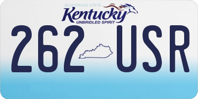 KY license plate 262USR