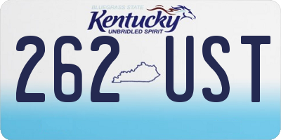 KY license plate 262UST