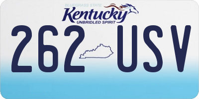 KY license plate 262USV