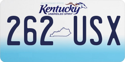 KY license plate 262USX
