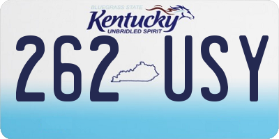 KY license plate 262USY