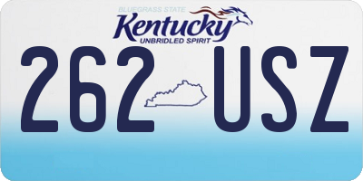 KY license plate 262USZ