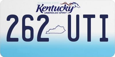 KY license plate 262UTI
