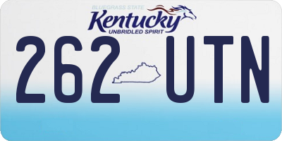 KY license plate 262UTN
