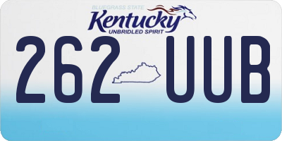 KY license plate 262UUB