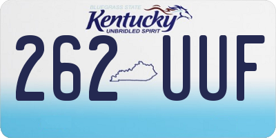 KY license plate 262UUF