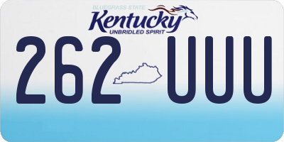KY license plate 262UUU