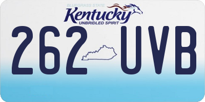 KY license plate 262UVB