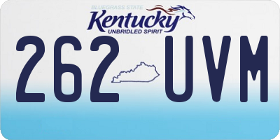 KY license plate 262UVM