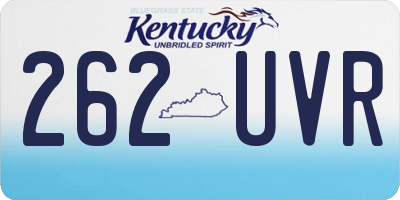 KY license plate 262UVR