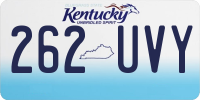 KY license plate 262UVY