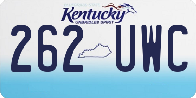 KY license plate 262UWC