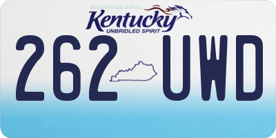 KY license plate 262UWD