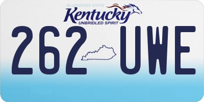 KY license plate 262UWE