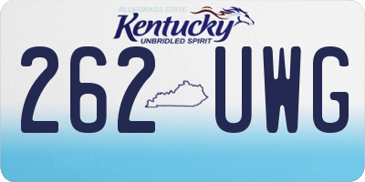 KY license plate 262UWG