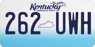 KY license plate 262UWH
