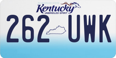 KY license plate 262UWK