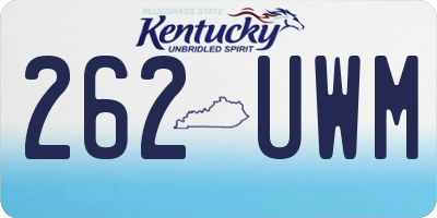 KY license plate 262UWM