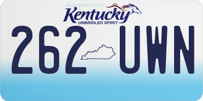 KY license plate 262UWN
