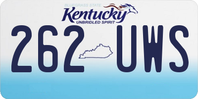KY license plate 262UWS
