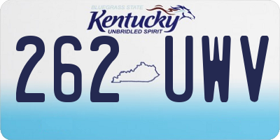 KY license plate 262UWV