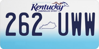 KY license plate 262UWW