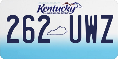 KY license plate 262UWZ