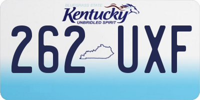 KY license plate 262UXF