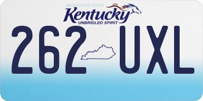 KY license plate 262UXL