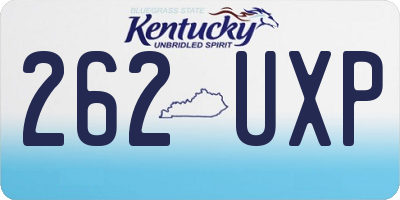 KY license plate 262UXP